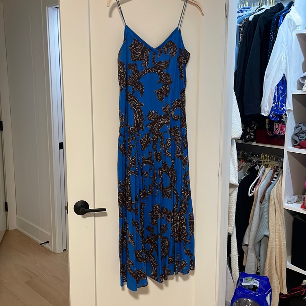 Anthropologie NWT  bright blue maxi sz S